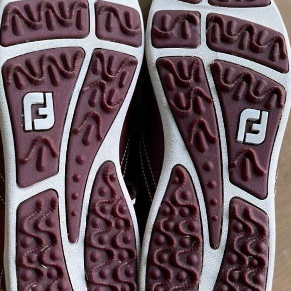 Footjoy lopro Burgundy golf Comfort Cushion Preppy leather lace up shoes 9.5 - Picture 3 of 8